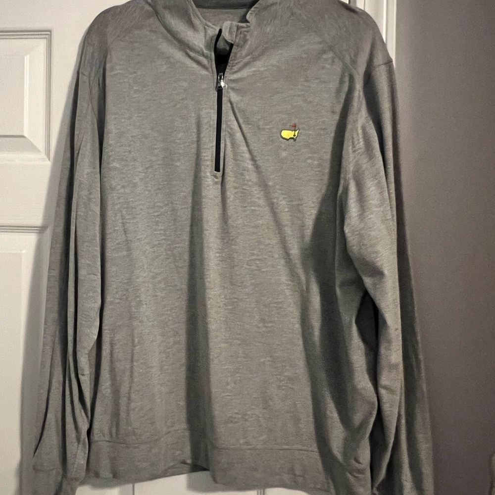 Masters Gray Zip Up Sweater with Standing Collar